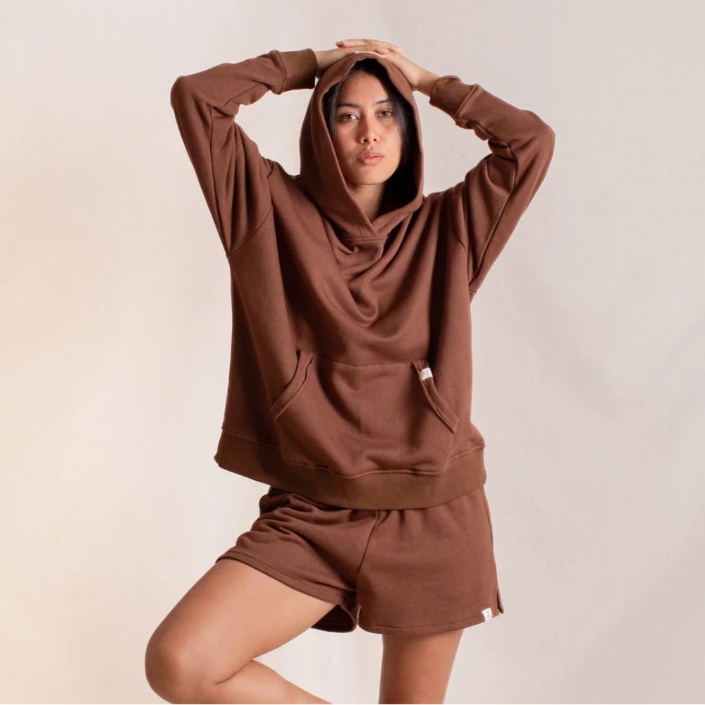 Indigo Luna Sunday Hoodie oversized chocolate brown hoodie sweatshirt M/L Cotton
